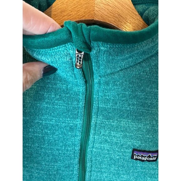 Patagonia Sweater Women Small Green Quarter Zip Better Sweater Pullover Gorpcore - Picture 8 of 11